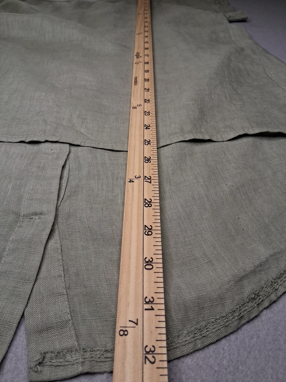 Terzo Millennio 100% Linen High Low Tunic Top Sage Green Made in Italy Boho - Picture 7 of 8